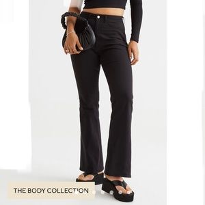 High Waist Flared twill trousers Size 8